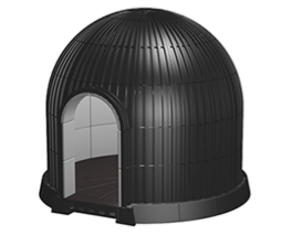 Black ribbed underground Hercules Structure 16’ Dome Module