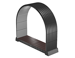 Black ribbed underground Hercules Structure 16’ Dome Extension Module