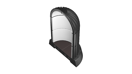 Underground End Cap Black ribbed underground Hercules Structure End Cap Module